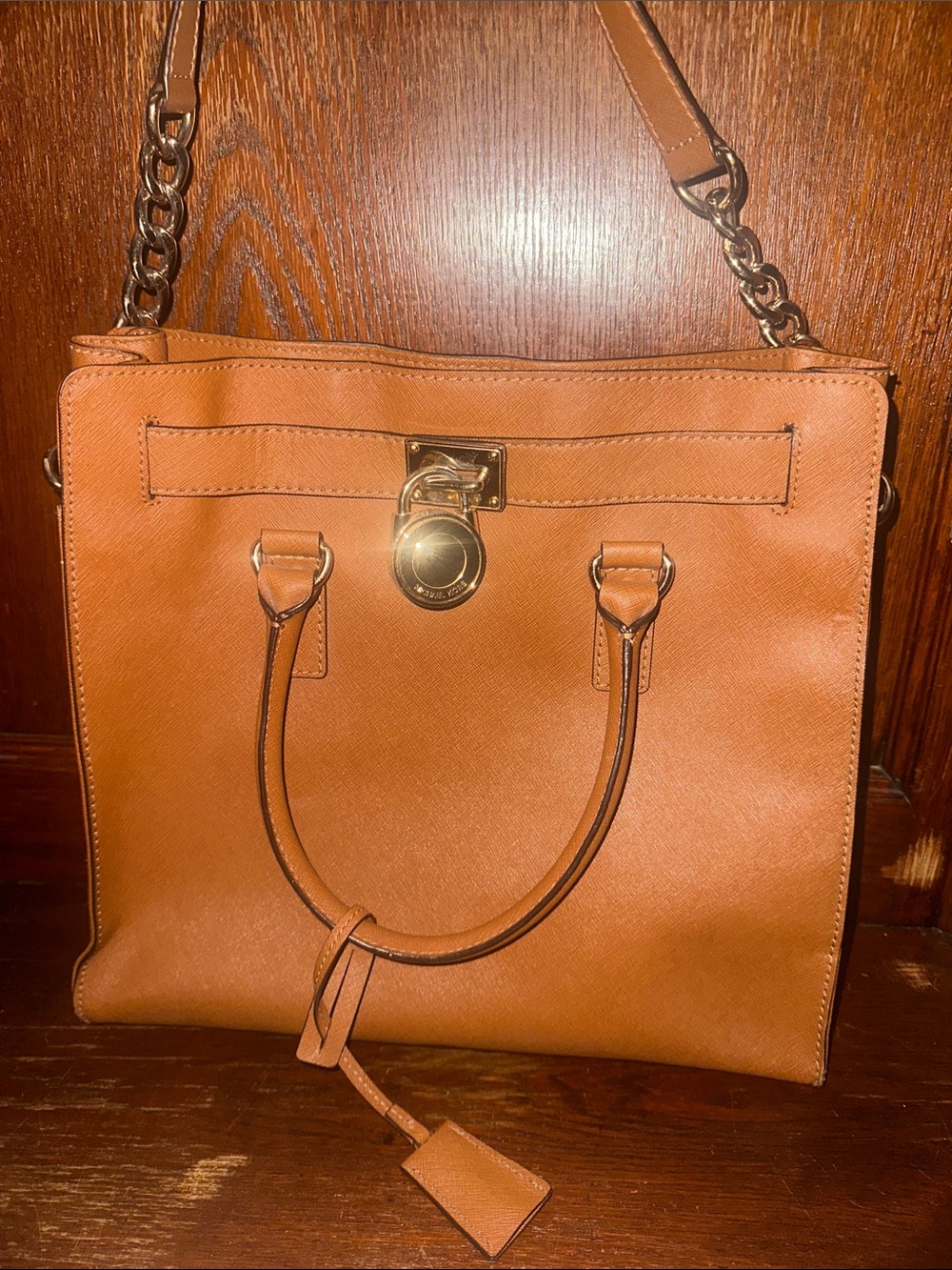 Michael Kors Hamilton Chocolate Brown Saffiano Leather Satchel - Picture 4 of 4